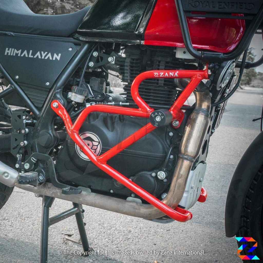 Himalayan BS6 2021 Leg Guard with Slider Red - ZANA - ZI-8100