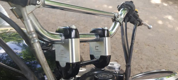 2 Inch Handlebar Risers (Insert Type) for Interceptor 650 - Textured Silver