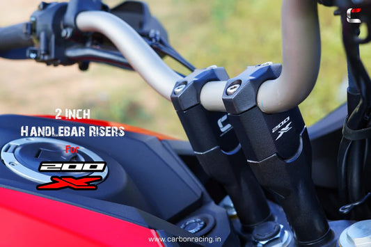 2 Inch Straight Handlebar Risers - CB 200X - Carbon Racing- Riders Junction