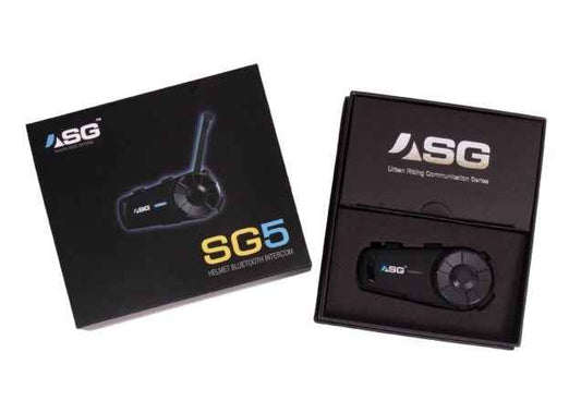 ASG SG5 Bluetooth Intercom / Bluetooth Headset for Motorcycle Helmets (New 2024) - Riders Junction