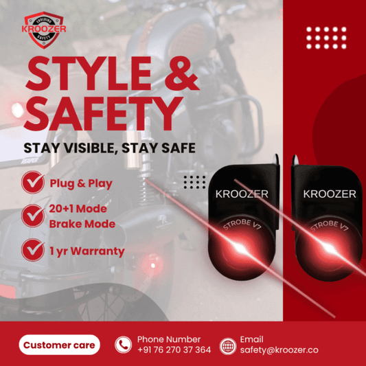 Kroozer Strobe Lights for motorcycles - V7.0 Pro with Brake Mode