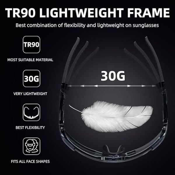 ROCKBROS SP291 Photochromic Sunglasses Lightweight Glasses Frame (14110006004)-Black