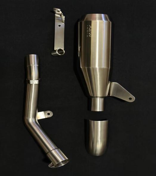 AEW Edge Free Flow Exhaust With Mid Pipe & Centre Stand Bracket For Himalayan 450 - 88308