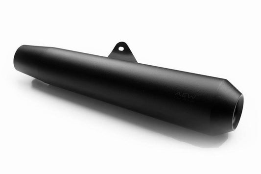 AEW TE 103 Megaphone- Mild Steel Heat Resistant Full Black - Royal Enfield Interceptor / GT650