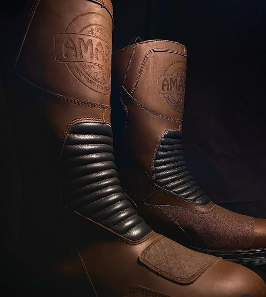AMAROQ Valiant Motorcycle Riding Boots – Brown