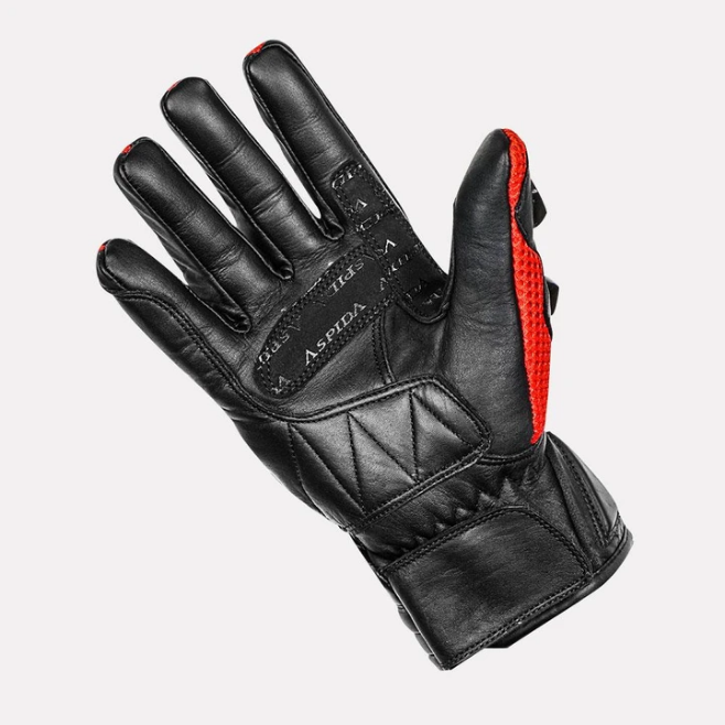ASPIDA Phaeton Short Cuff Mesh & Leather Gloves - Red