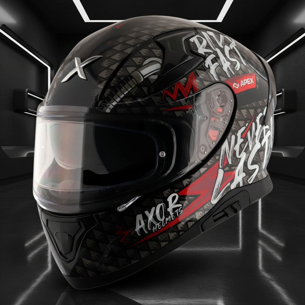 AXOR Apex Ride Fast Motorcycle Helmet - Black Red