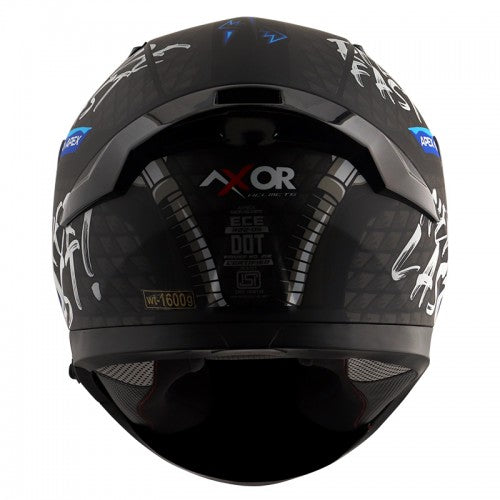 AXOR Apex Ride Fast Motorcycle Helmet - Matt Black Blue