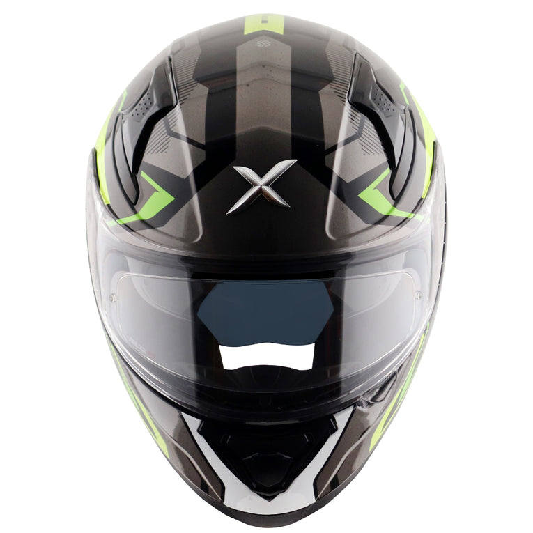 AXOR Apex Road Trip Gloss Helmet-Black Neon Yellow
