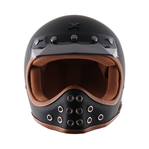 AXOR Retro Moto-X Matt Black Helmet - Riders Junction