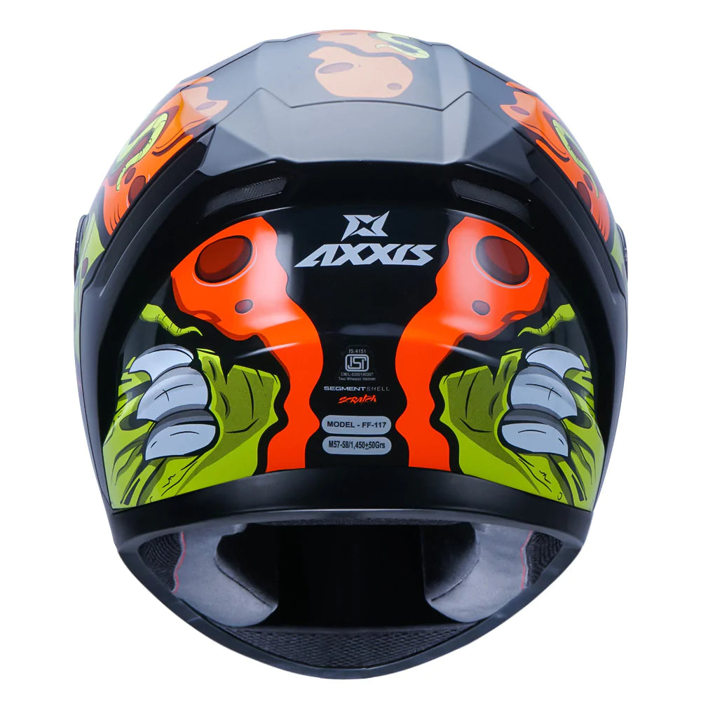 AXXIS Segment Scratch Helmet - Glossy Fluorescent Orange