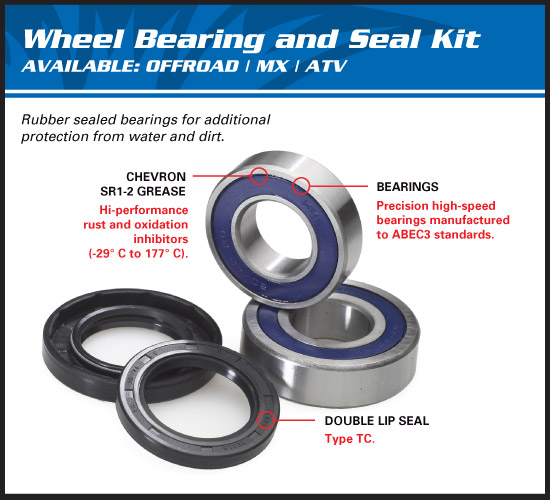 All Balls Racing Wheel Bearing Kits Rear (25-1748)-ABS Models
