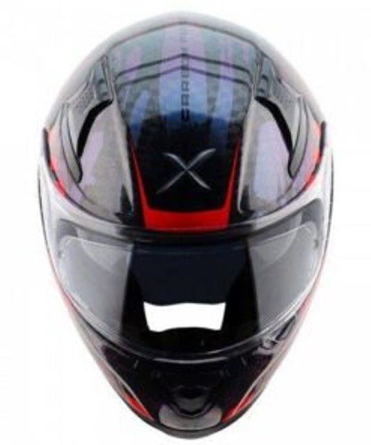 Axor-Apex Carbon Big Checks Glossy Carbon Helmet (Red)