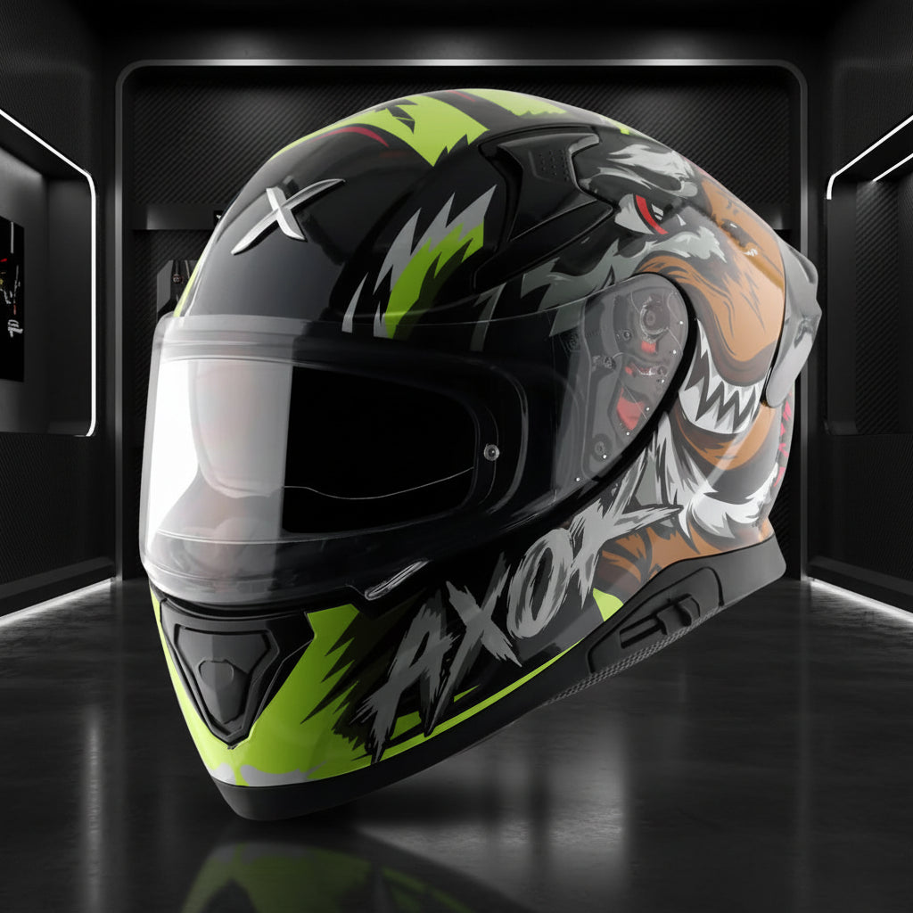 Axor Apex Falcon Full-Face Helmet - Glossy Black Neon Yellow