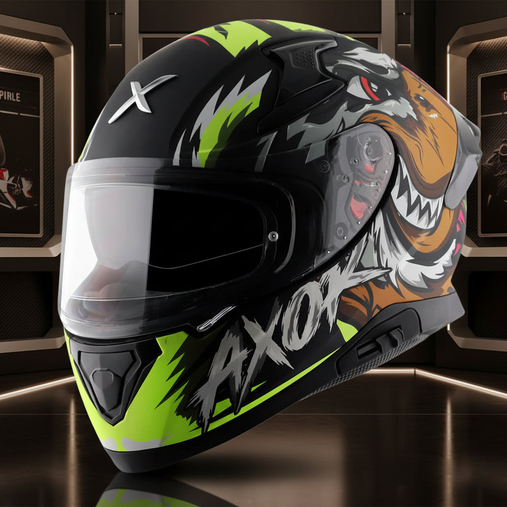 Axor Apex Falcon Full-Face Helmet - Matt Black Neon Yellow