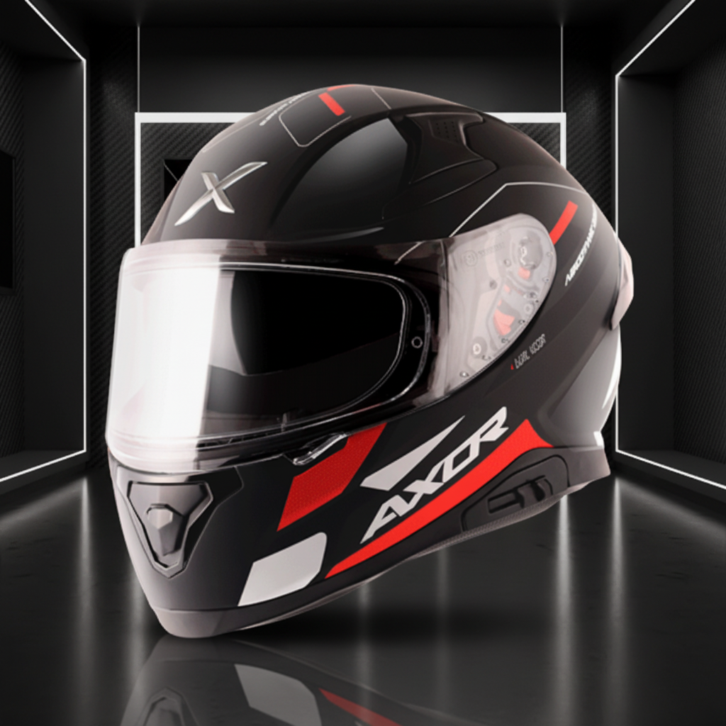 AXOR Apex Turbine Matt Black, Red & Grey Helmet