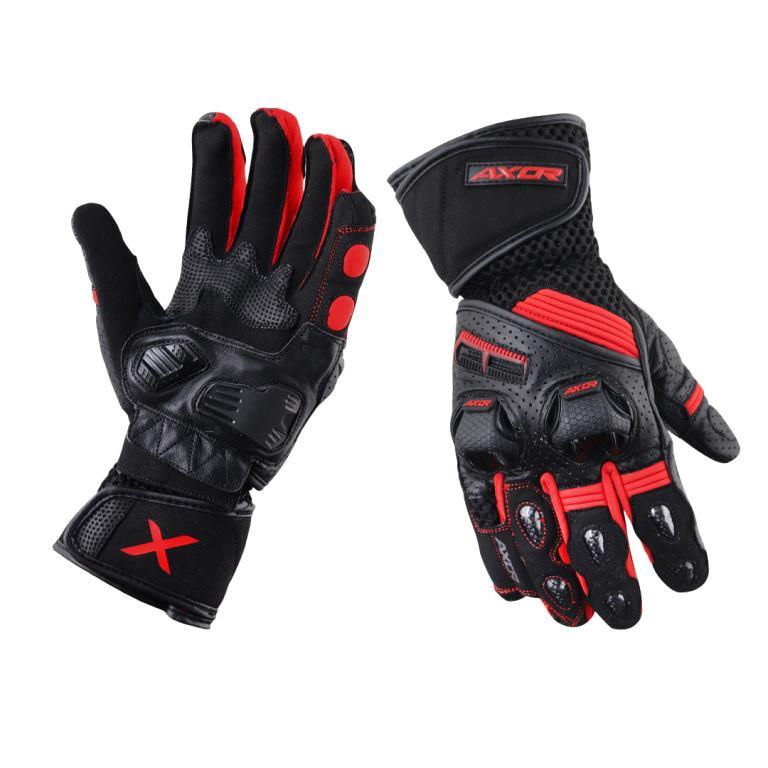Axor Gator Riding Gloves Black Red - Buy Now At Riders Junction