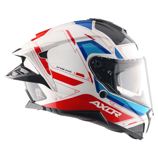 Axor Premium Brutale Ryden Dual Spoiler Helmet - White Red