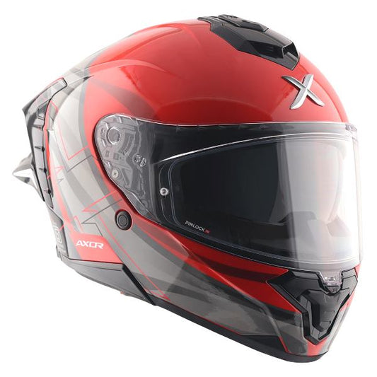 Axor Premium Brutale Surges Dual Spoiler Helmet - Red Grey