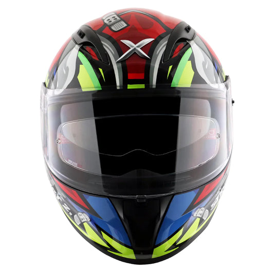 Axor Street Bobby Full-Face Helmet - Glossy Black Red