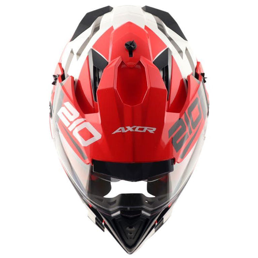 Axor X-Cross Dual Visor Speedometer Helmet - White Red