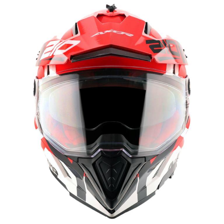 Axor X-Cross Dual Visor Speedometer Helmet - White Red