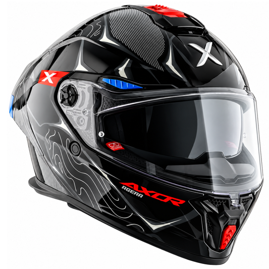 Axor Agera Raiz Full Face Black Grey Helmet With Spoiler