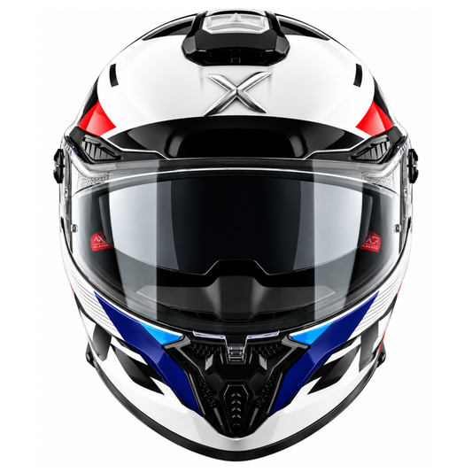 Axor Agera Rush Full Face White Red Helmet With Spoiler