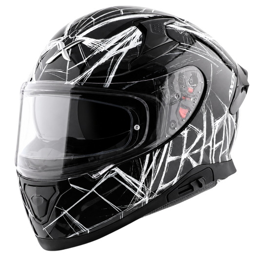 Axor Apex Marvel Spider Man Edition Full-Face Helmet With Spoiler (Black/White)
