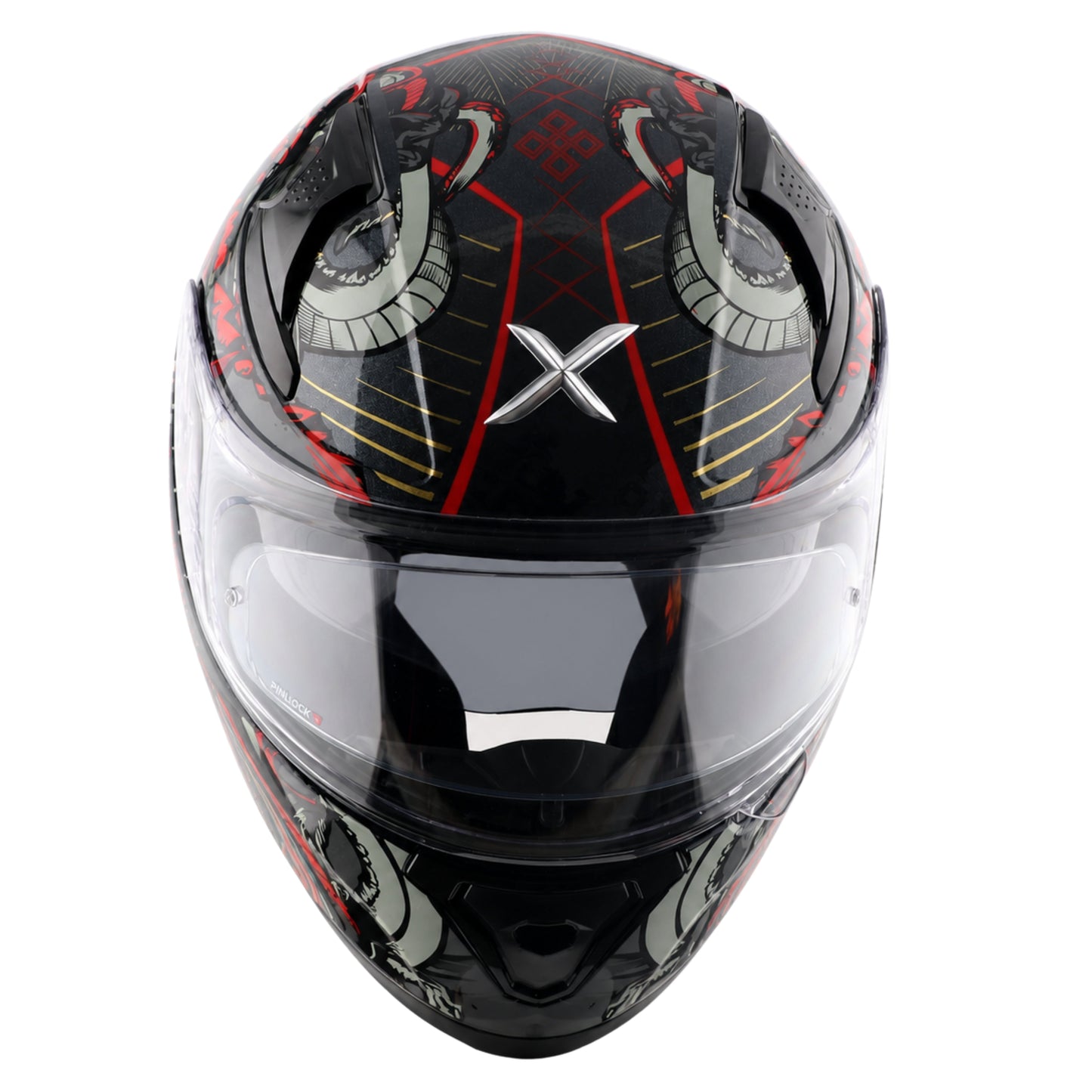 Axor Apex Scratch Full-Face Helmet With Spoiler (Black/Red)