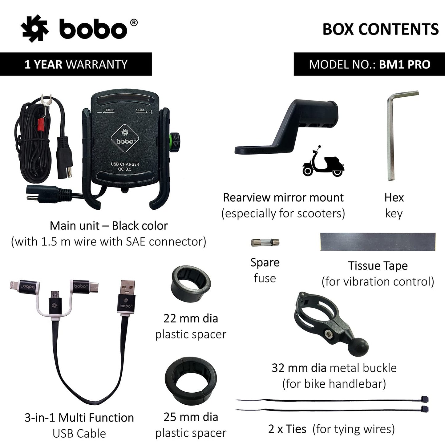 BOBO BM1 PRO Jaw-Grip Mobile Holder (Orange)-BB-BM-001-011005