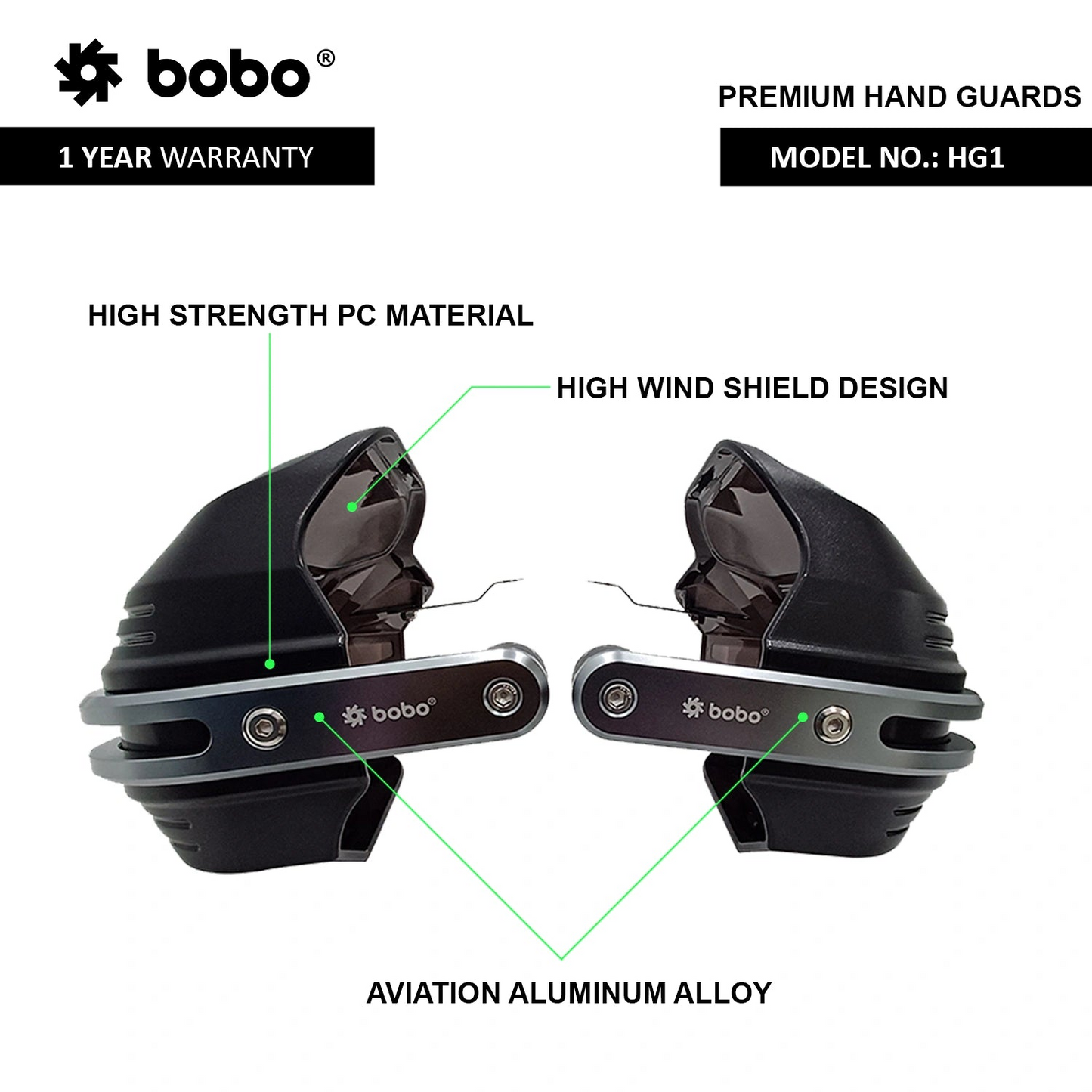 BOBO HG1 Universal Bike Motorcycle Hand Guard Wind Deflector