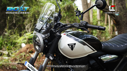 Carbon Racing BOLT Windscreen for Triumph Speed T4 - Clear (Windshield + Integrated GPS Mount + Number Plate Holder)
