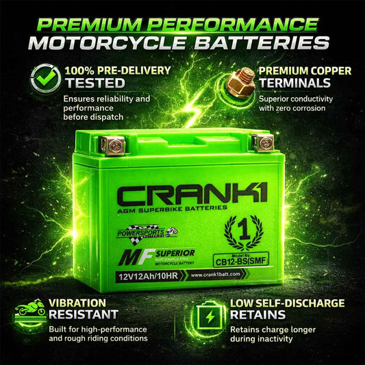 Battery For Ducati Monster 795 (2012-2025) - CB12B-BS - Factory Activated - CRANK1