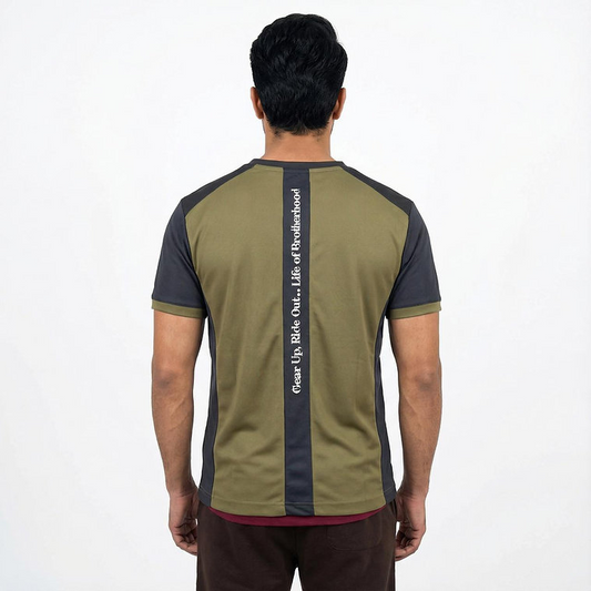 Biking Brotherhood T-Shirt - Olive Green