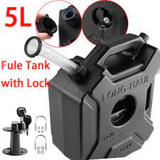 Motorcycle Jerry Can 5L Petrol with Lock - Black - Riders Junction