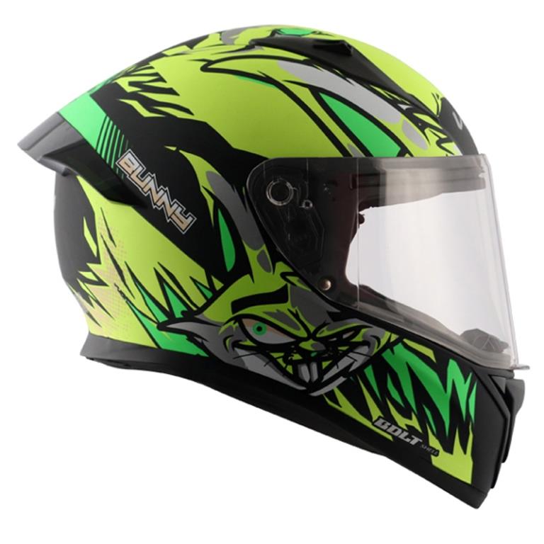 Bolt Bunny Dull Black Neon Yellow Helmet - Riders Junction