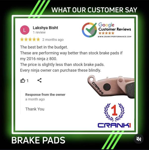 CRANK1 Brake Pads Front For Yamaha Vmax (1993-2003)- Fully Sintered - CB244/4-2 Set