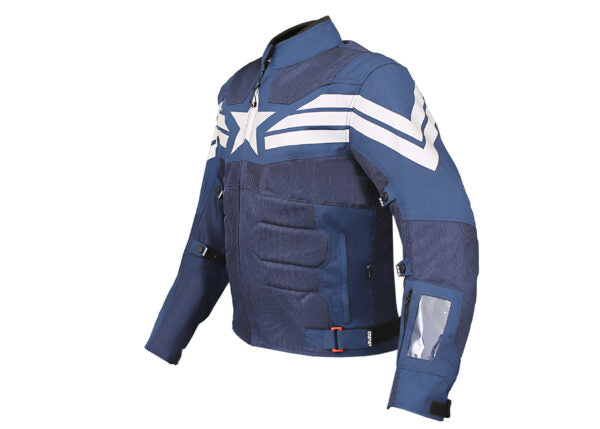 Captain America Riding Jacket Blue – Biking Brotherhood - Riders Junction