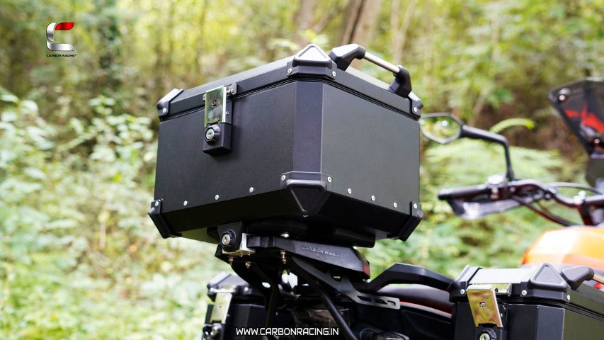 Carbon Racing AdvenTOUR TAURUS Top Box with KTM Adv 390 X/250/SW Top Rack - Black 46 L - Riders Junction