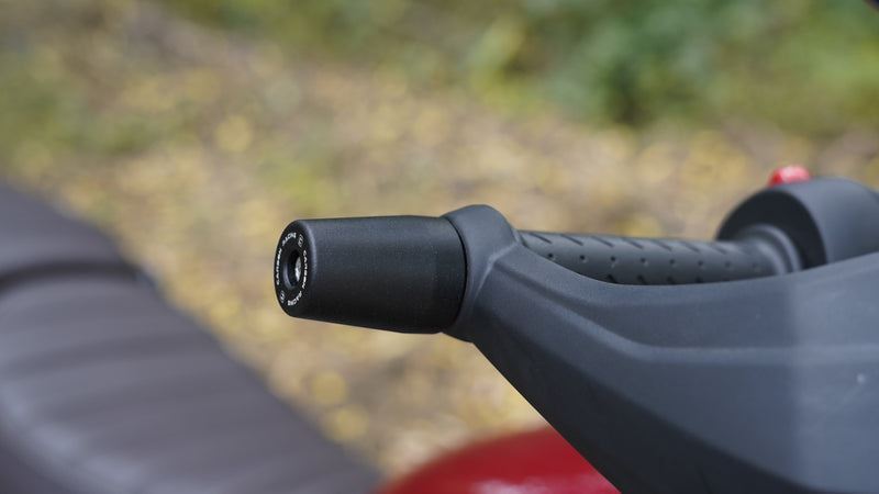 Carbon Racing Aluminium Bar End Sliders For Triumph Scrambler 400X-Black