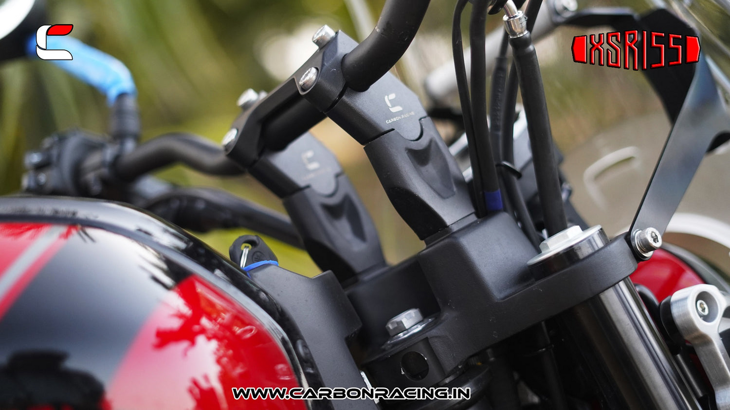Carbon Racing REACH - Inclined Handlebar Riser for Yamaha XSR 155 - Black - CRXSR155