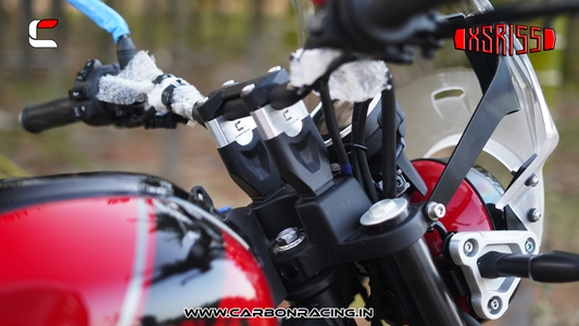 Carbon Racing Straight Handlebar Riser for Yamaha XSR 155 - Silver - CRXSR155