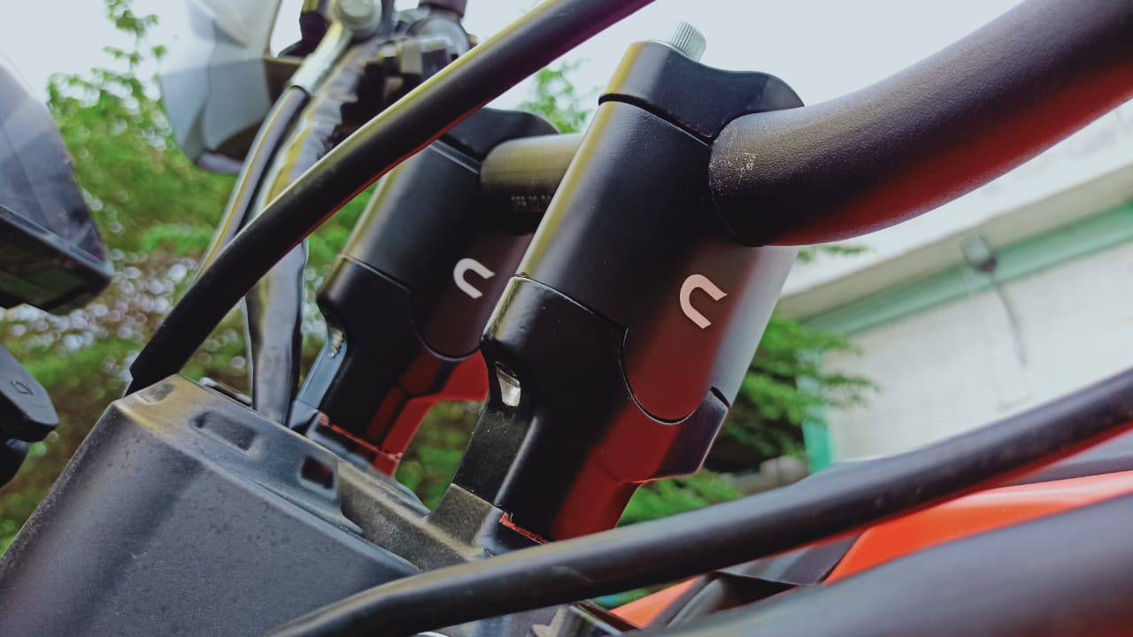 Carbon Racing Straight Handlebar Risers for 390 Adventure - 2 Inch - CRKTMADV
