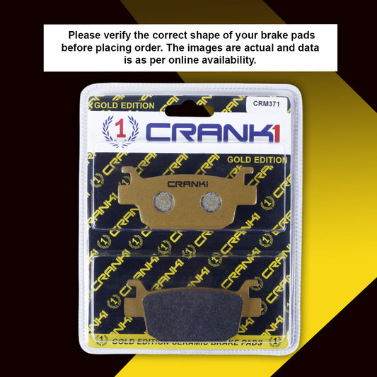 Ceramic Brake Pads For Benelli TNT 25 (2015 Onwards) - Rear - CRM371 - 1 Set - CRANK1