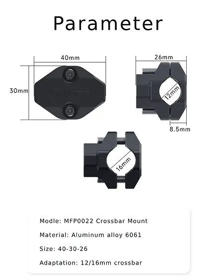 Chigee Mounting Bracket 12-16mm Handlebar such as ADV - MFP0022