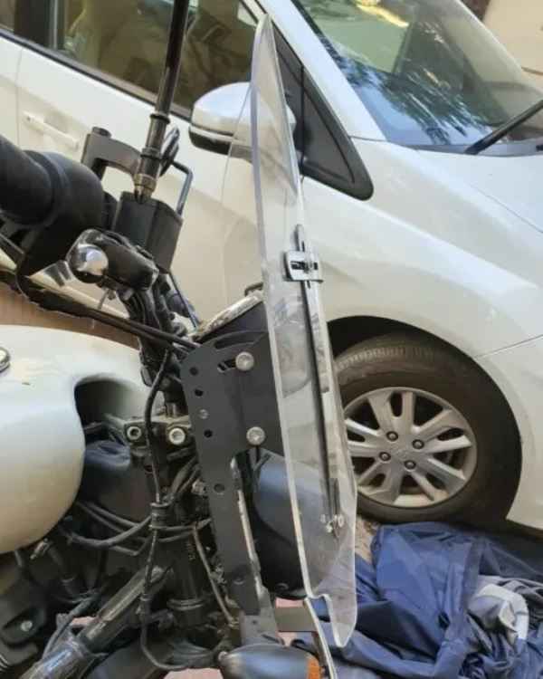 DMotoTech Harley Davidson Street 750 Windshield Classic Cruiser Style with Chrome Steel Brackets