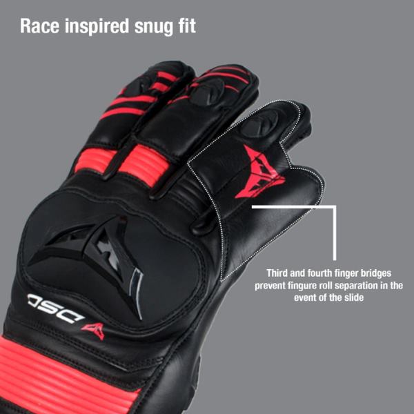 DSG Race Pro Sport Gloves-Black-Red