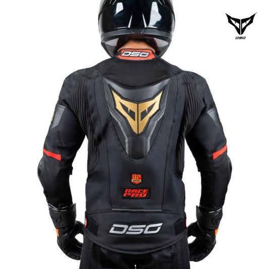 DSG Race Pro Sport Riding Jacket-(Black Red Gold)