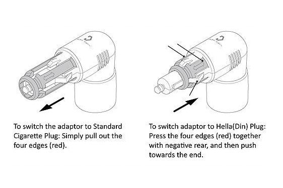 Cliff Top Din (Hella) & Cigarette to USB (Interchangeable) - 3.3A -TC-6682UB